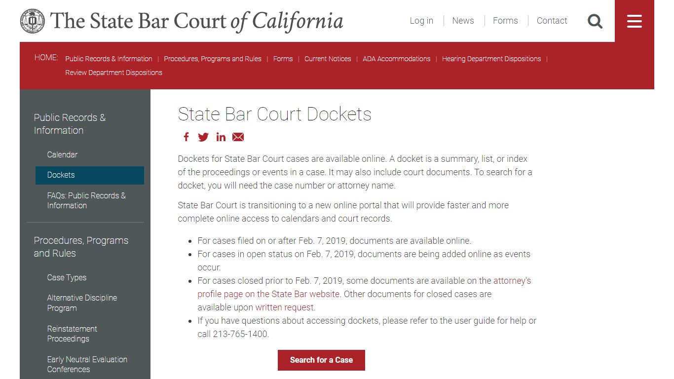 State Bar Court Dockets - California